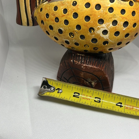 Vintage Rooster perched on a log planter 7 1/2” tall - Picture 9 of 12